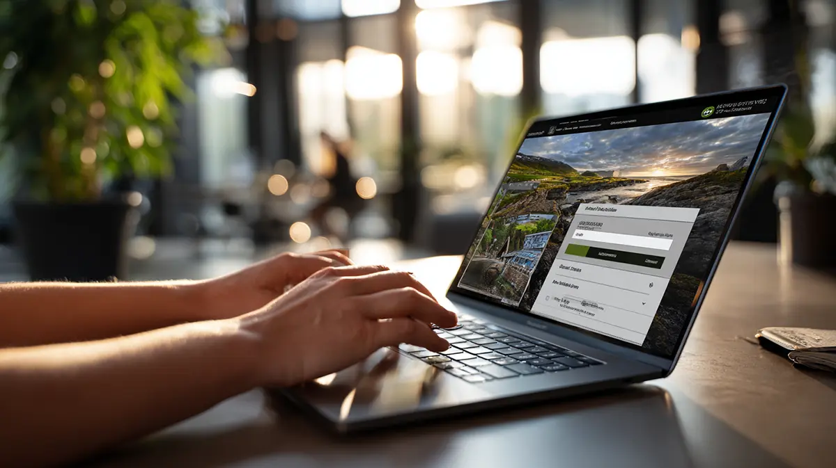 Over-the-shoulder view of a person suggesting a new property value through an online form on a laptop screen.