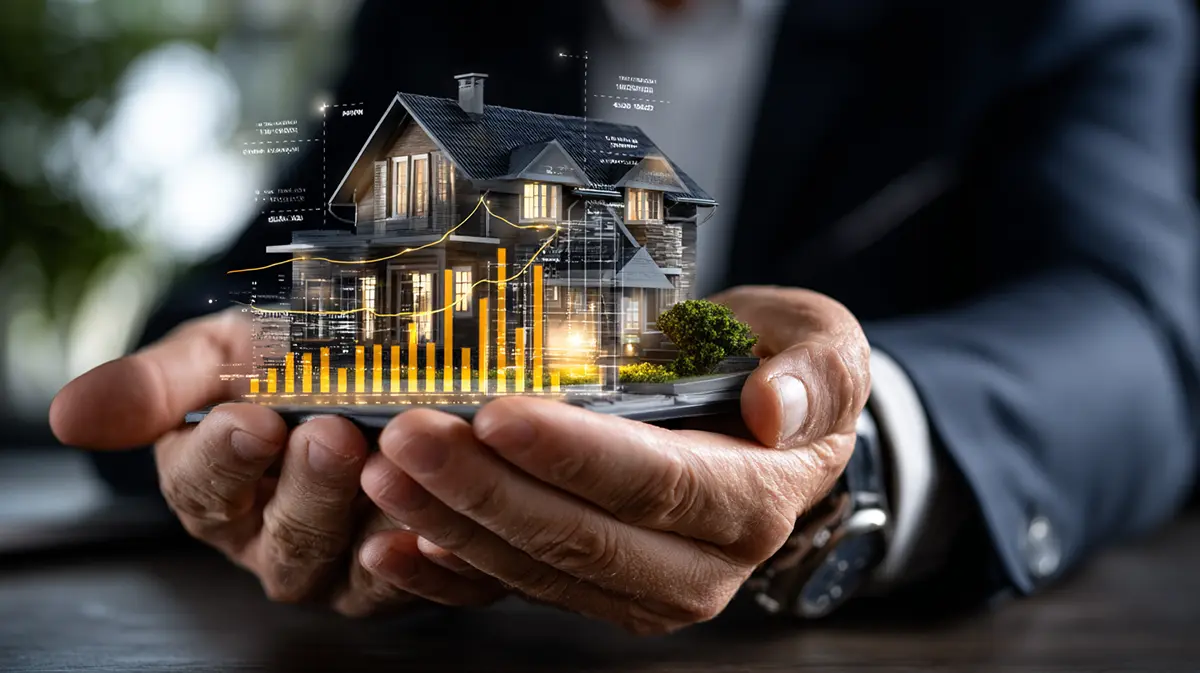 a detailed miniature model of a typical American suburban home, warm interior light glowing softly through its windows